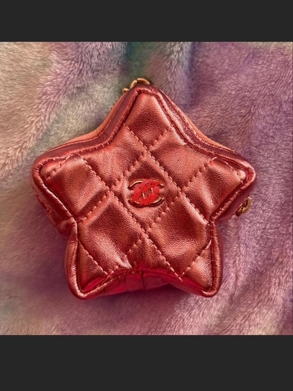 Unlisted Metallic Pink Quilted Star Card & Coin Holder